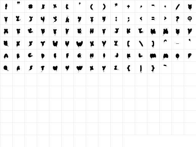 LD Helium Ears Regular  glyph index