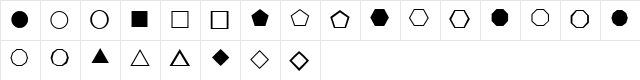 WE_Simple_Shapes Regular  glyph index