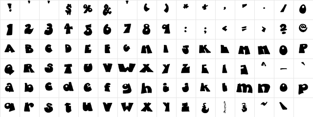 Fatty Regular  glyph index