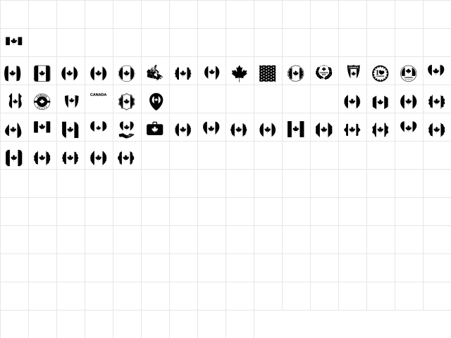 Font Canada Color Regular  glyph index