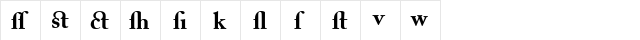 ACaslon AltBold Regular  glyph index