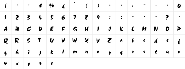 CSD-Chalk-Normal Regular  glyph index