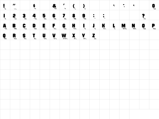 Tuesday 1 Regular  glyph index