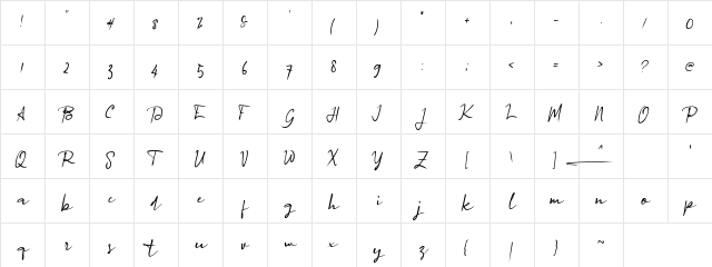 a Agreement Signature Regular  glyph index