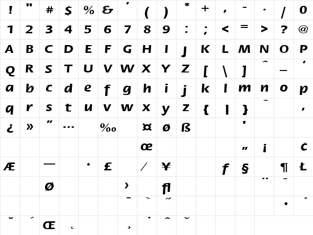 Holy Houses 8 Regular  glyph index