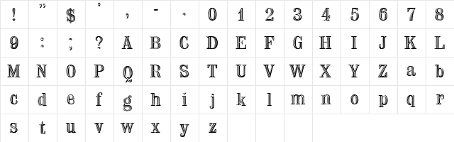 Lilac 3 Plain  glyph index