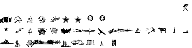 Constructivist Extras  glyph index