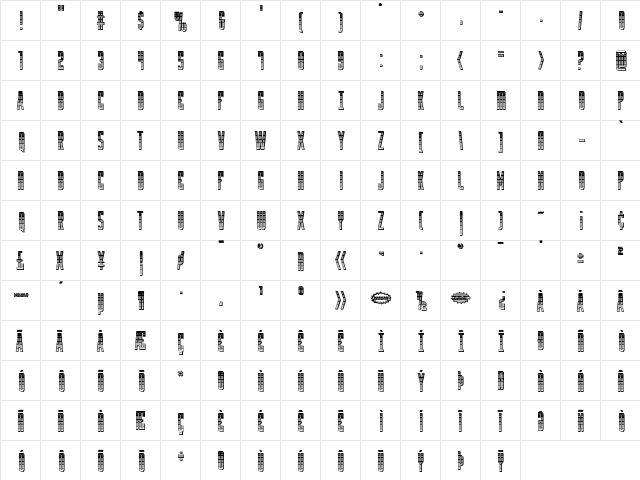 Y-Files Chrome Regular  glyph index