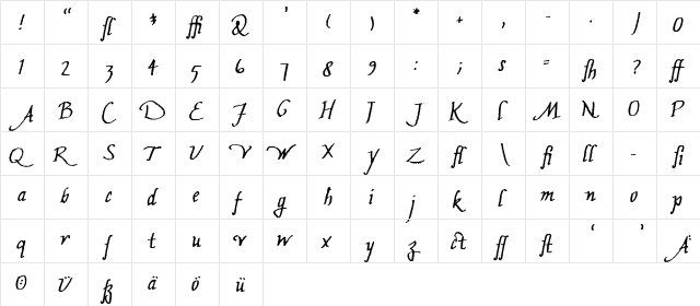 SalemWF Regular  glyph index