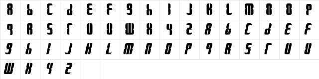 KEWKEN Regular  glyph index