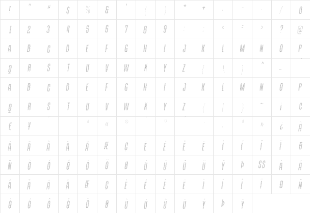 Containment Sparkle  glyph index