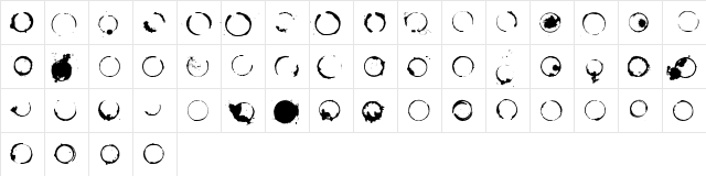 Cafeina Dig_v2 Normal  glyph index
