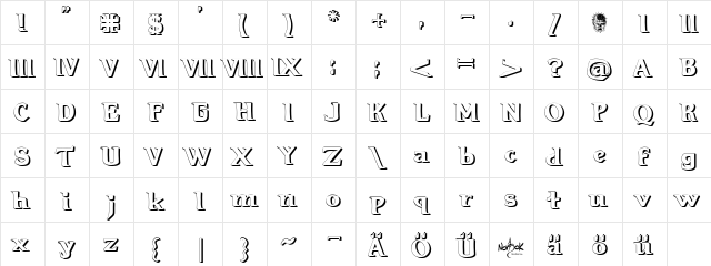 Hellraiser3 Shadow Shadow  glyph index