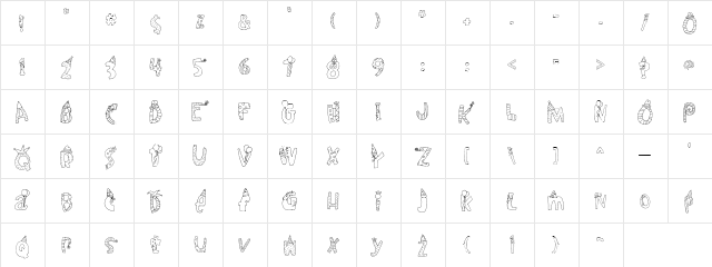 LDJ Birthday Party Regular  glyph index