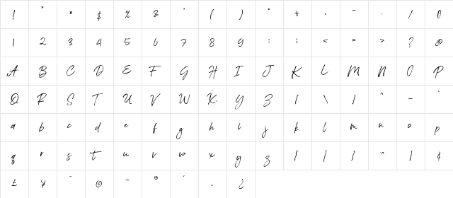Bedontes Regular  glyph index