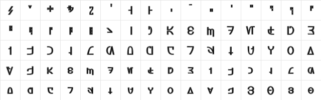 Aurebesh_Rodian Outline  glyph index