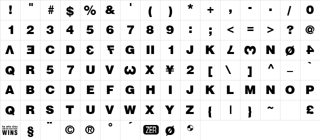 Drum Komputer Regular  glyph index