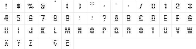 Levelor Display Caps SSi Regular  glyph index