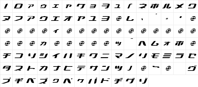 SUMMERCAMPKaSha Regular  glyph index