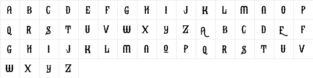 Black Heat Free Demo Regular  glyph index