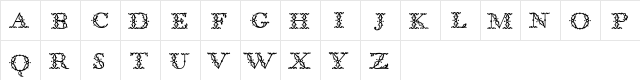 BodoniClassic FloralInitials  glyph index