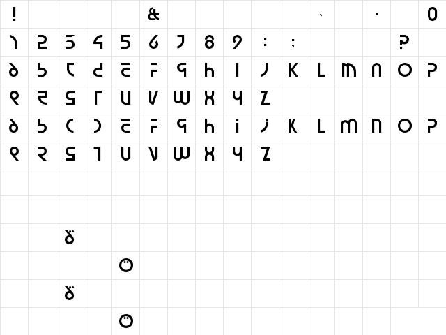 newsiren Regular  glyph index