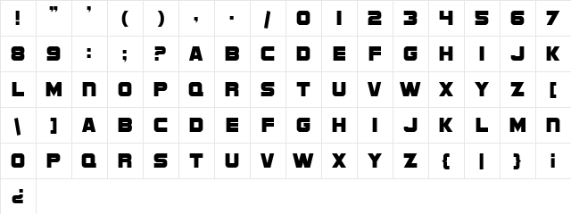 SF Sports Night NS Upright Regular  glyph index
