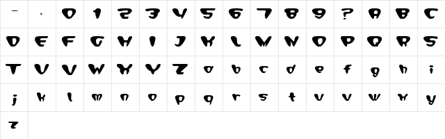 Daihead Bold  glyph index
