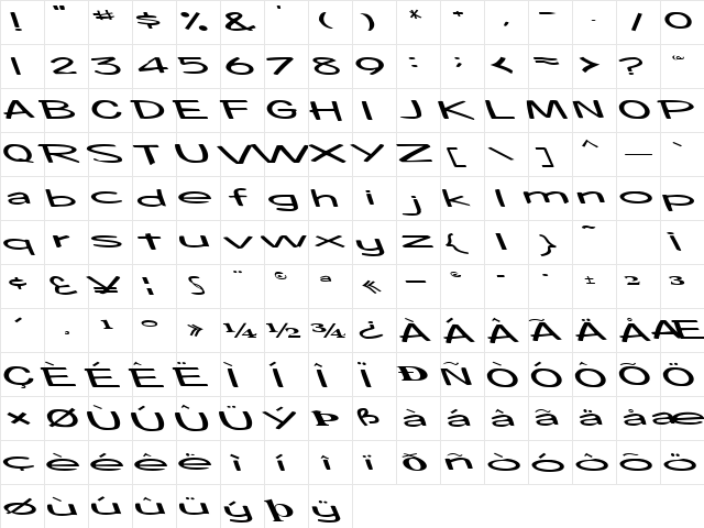 BoosterRocketLight83 Regular  glyph index