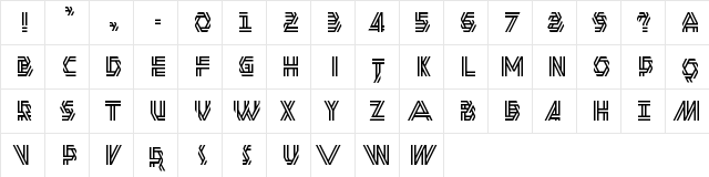 Helix Regular  glyph index