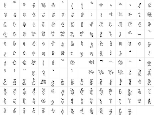 ElliottsTyphpoidMThrDLight Regular  glyph index
