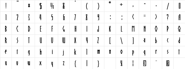 Clear Regular  glyph index