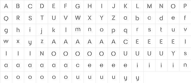 Sukima Regular  glyph index