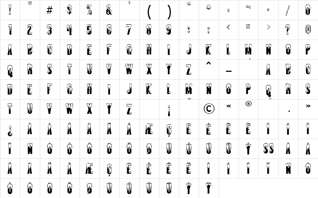 Almonte Snow  glyph index