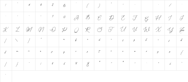 Donatellia Regular  glyph index