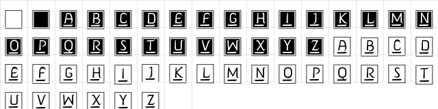 Hemingway Deco Initials Regular  glyph index