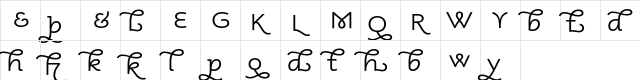 AspectSwash Regular  glyph index