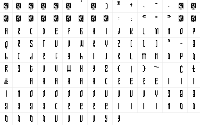 ARJUNKA Free Regular  glyph index