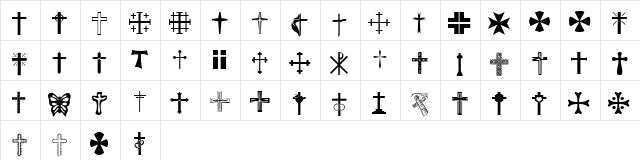 Christian Crosses Regular  glyph index