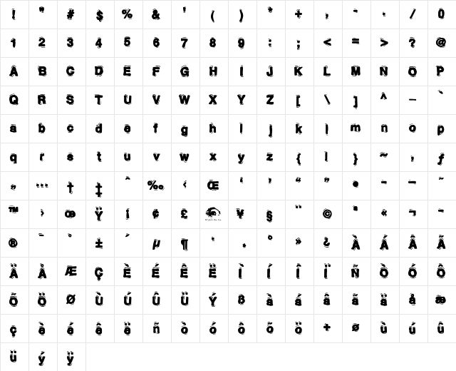 MotherlodeLoadedAOE Regular  glyph index