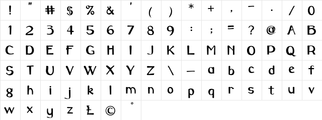 CarawayBold Regular  glyph index