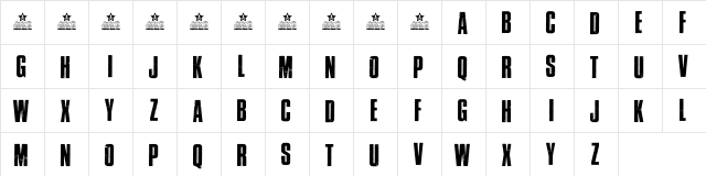 Cross Town Personal Use Regular  glyph index