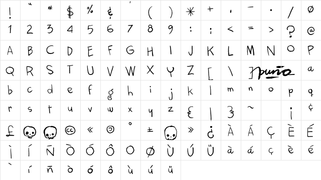 kokekoko light Regular  glyph index