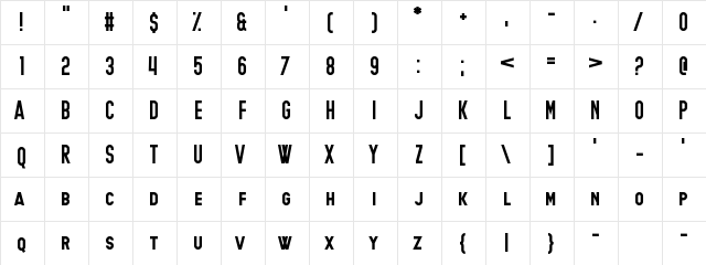 Under the Weather Regular  glyph index
