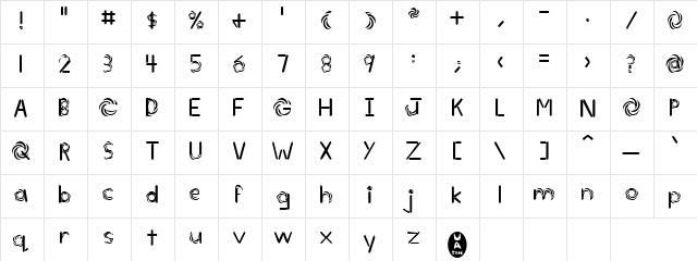 Phor Khel Regular  glyph index