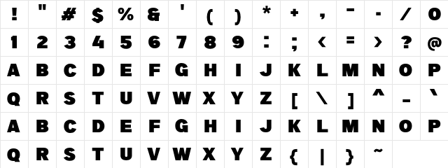 a Big Deal Regular  glyph index