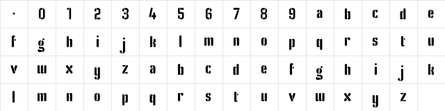 Wild Cat Stencil Regular  glyph index