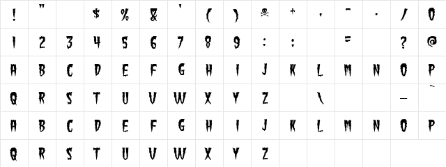 Daggar Regular  glyph index