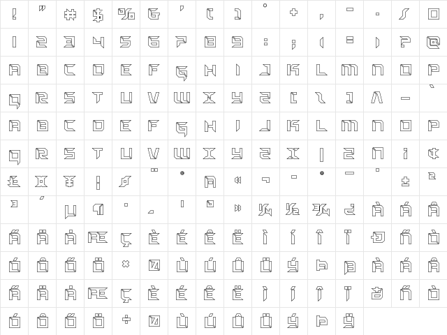Zero Prime Outline Outline  glyph index
