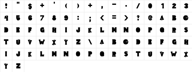Electric Pickle Bold  glyph index